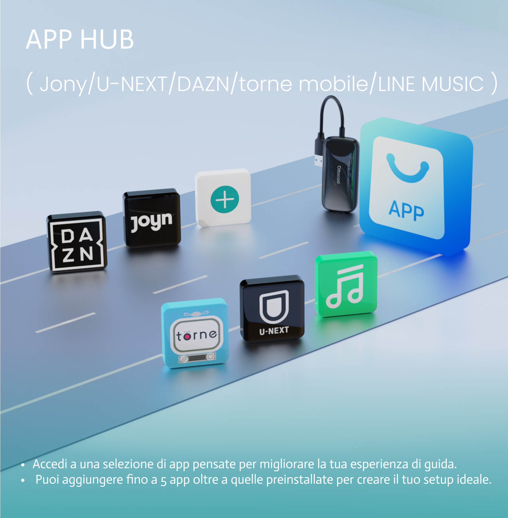 OTTOCAST® Play2Video Ultra Adattatore Wireless CarPlay e Android Auto