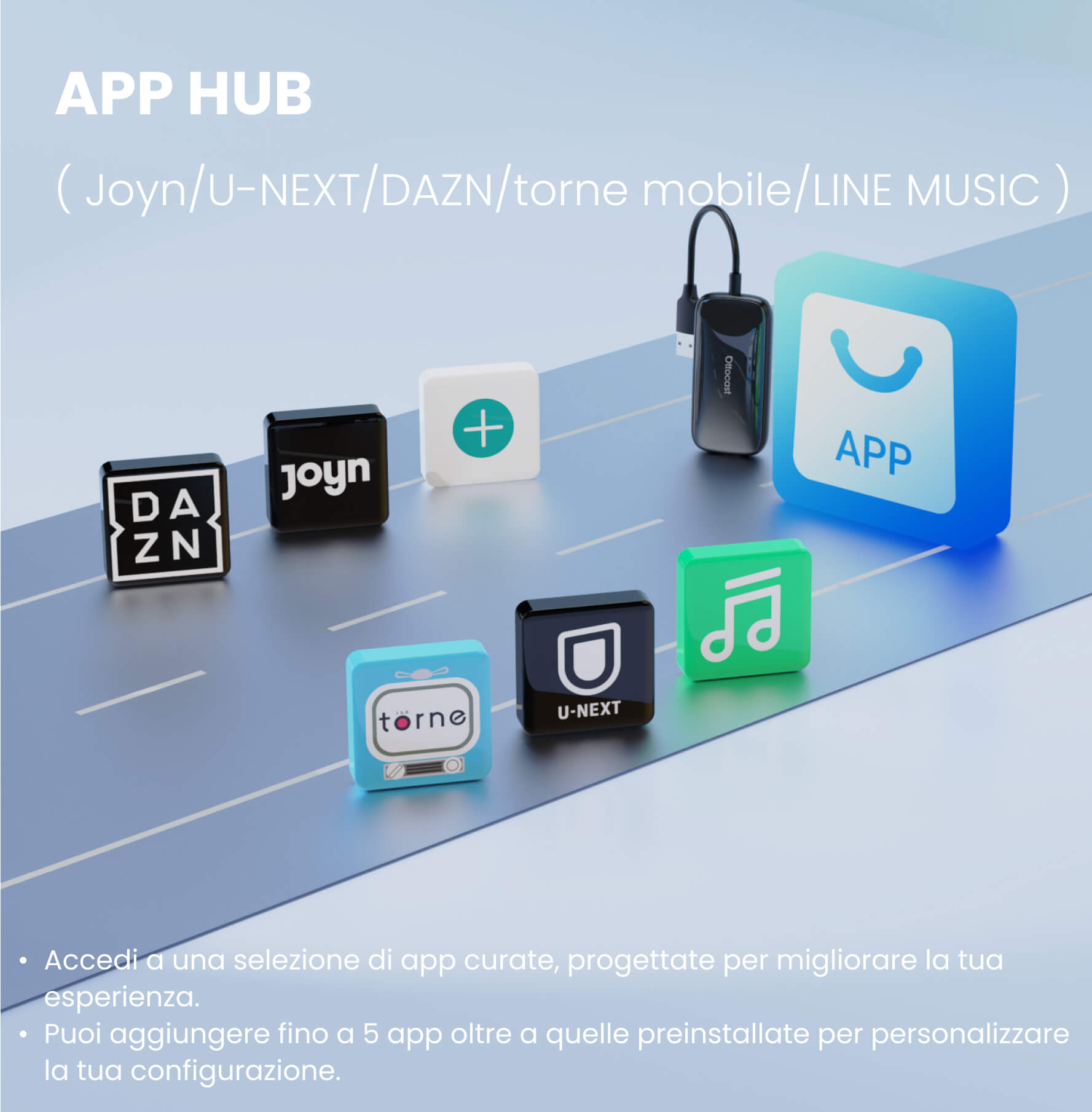 OTTOCAST® Play2Video Ultra Adattatore 3 in 1 con YouTube e Netflix