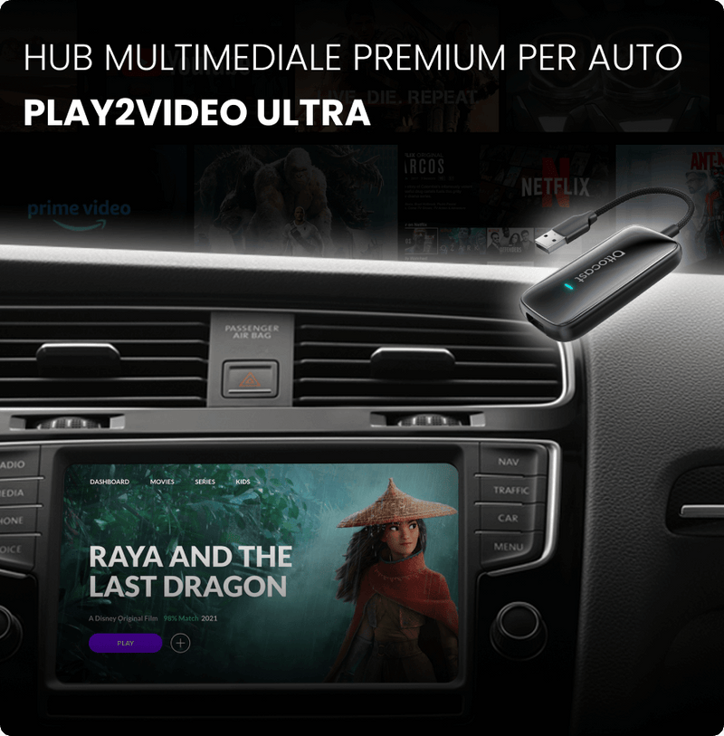 Ottocast Play2Video Pro, Adattatore Wireless CarPlay E Android Auto Per Auto Con CarPlay Cablato Di Fabbrica, Box Multimediale AI Tutto In Uno Preinstallato - Foto 1