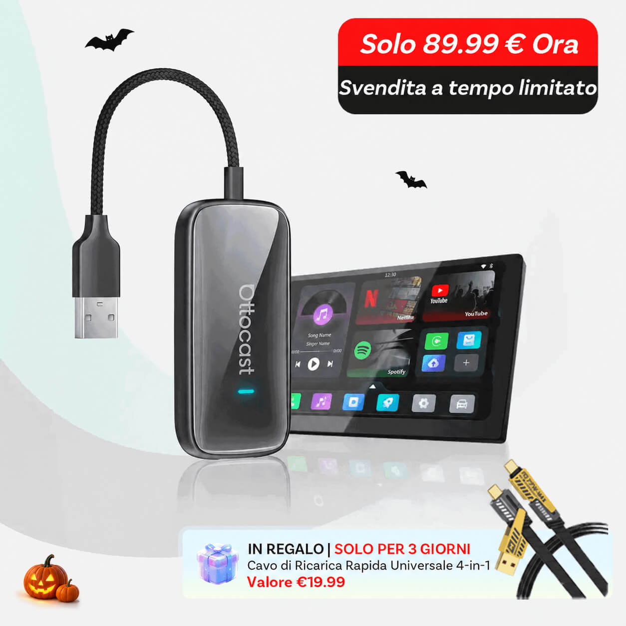 OTTOCAST® Play2Video Ultra Adattatore All-in-1 Con App Hub