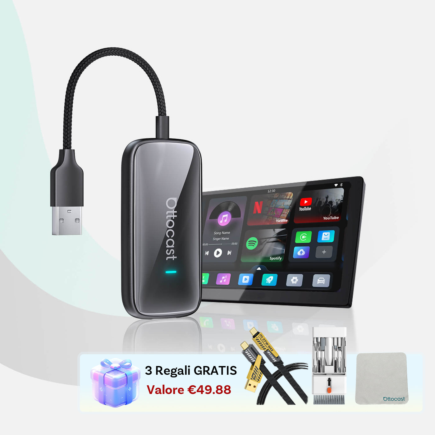 OTTOCAST® Play2Video Ultra Adattatore All-in-1 Con App Hub