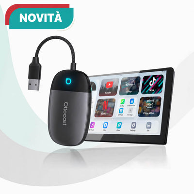OTTOCAST® Play2Video X Adattatore Wireless con Streaming per CarPlay e Android Auto con YouTube, Netflix